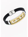 PULSERA NEOPRENO CON ACERO INOXIDABLE Y PLACA CON DISEÑO