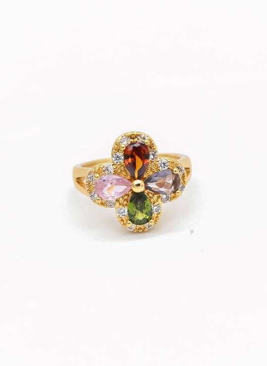 ANILLO GRADUABLE RODIO XUPING YXZ CRISTALES