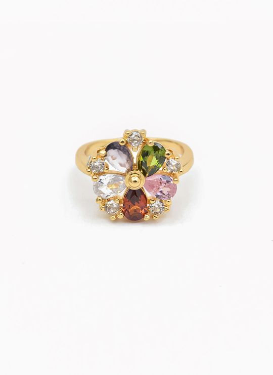 ANILLO GRADUABLE RODIO XUPING YXZ CRISTALES