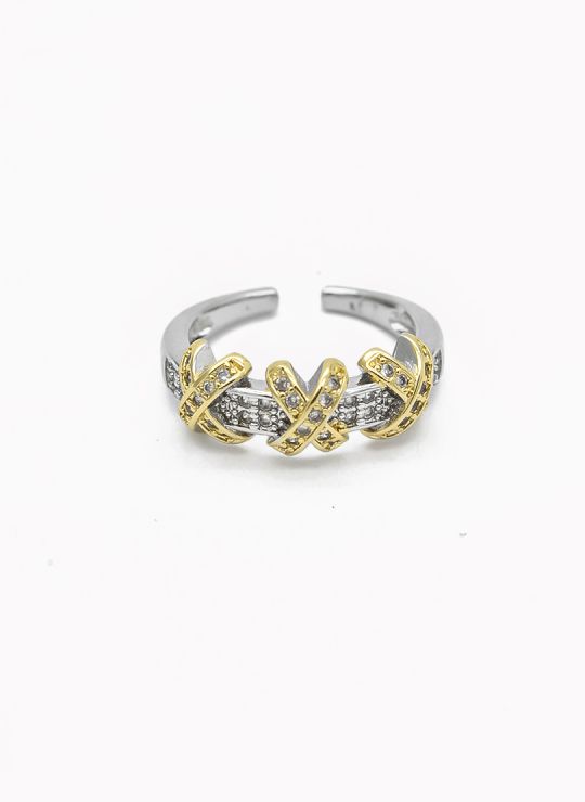 ANILLO GRADUABLE RODIO XUPING YXZ CRISTALES