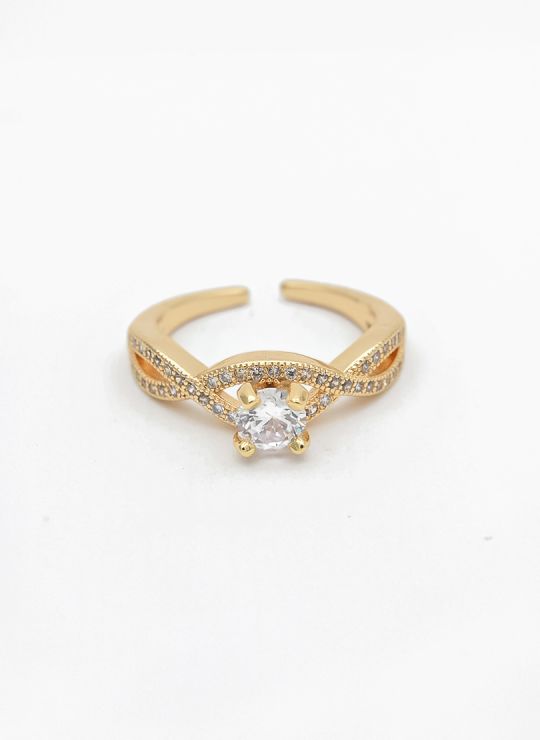ANILLO GRADUABLE RODIO XUPING YXZ CRISTALES