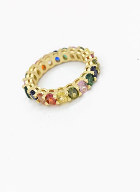 ANILLO GRADUABLE RODIO XUPING YXZ CRISTALES