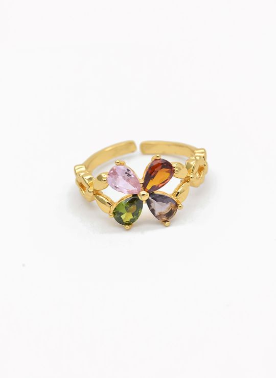 ANILLO GRADUABLE RODIO XUPING YXZ CRISTALES