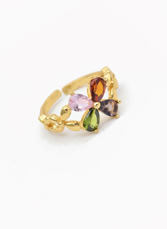 ANILLO GRADUABLE RODIO XUPING YXZ CRISTALES