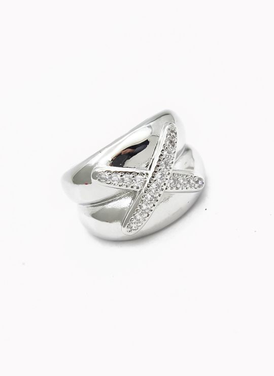 ANILLO GRADUABLE RODIO XUPING YXZ CRISTALES