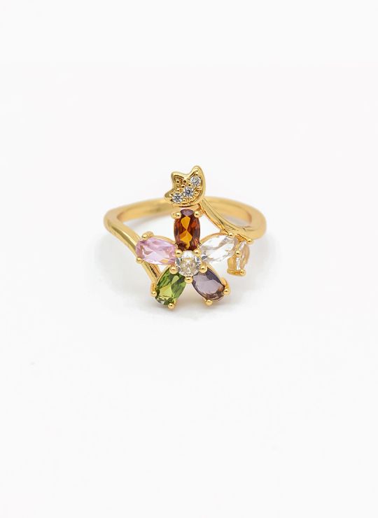 ANILLO GRADUABLE RODIO XUPING YXZ CRISTALES
