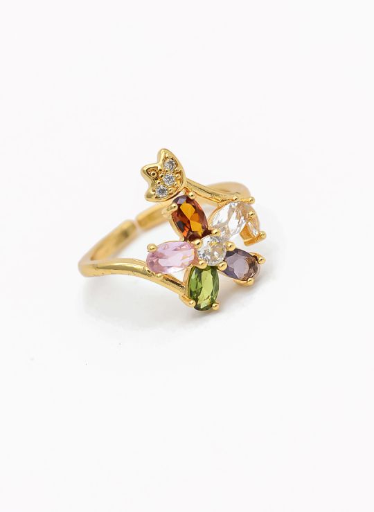 ANILLO GRADUABLE RODIO XUPING YXZ CRISTALES