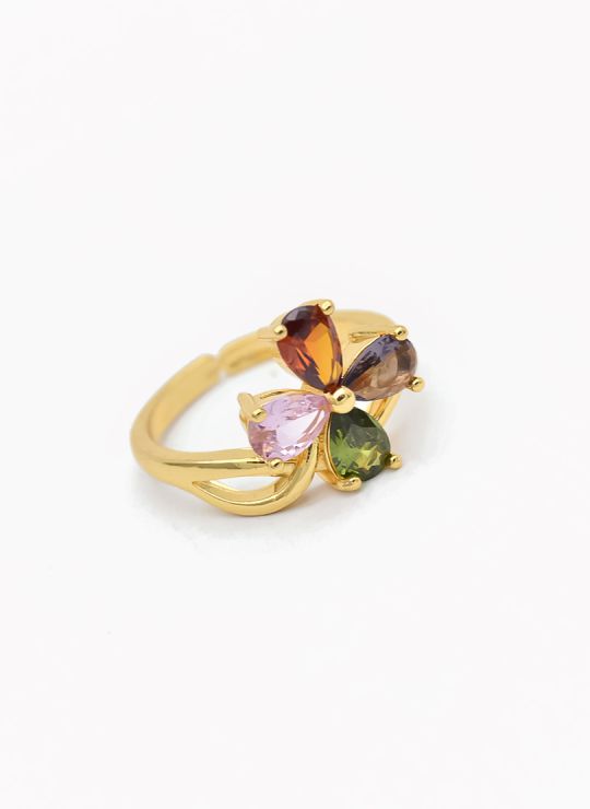 ANILLO GRADUABLE RODIO XUPING YXZ CRISTALES