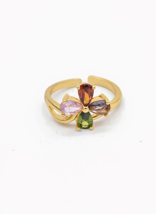 ANILLO GRADUABLE RODIO XUPING YXZ CRISTALES