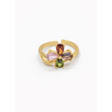 ANILLO GRADUABLE RODIO XUPING YXZ CRISTALES