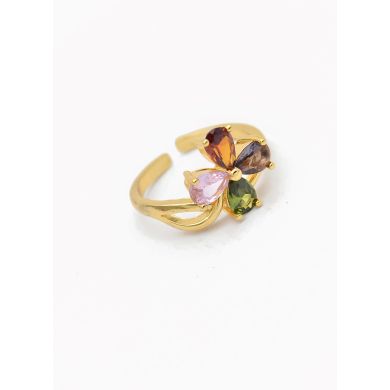 ANILLO GRADUABLE RODIO XUPING YXZ CRISTALES