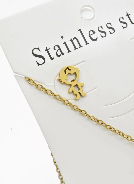 SET DE COLLAR, DIJE Y ARETES EN ACERO INOXIDABLE 316L