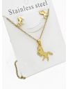 SET DE COLLAR, DIJE Y ARETES EN ACERO INOXIDABLE 316L