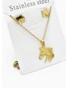 SET DE COLLAR, DIJE Y ARETES EN ACERO INOXIDABLE 316L