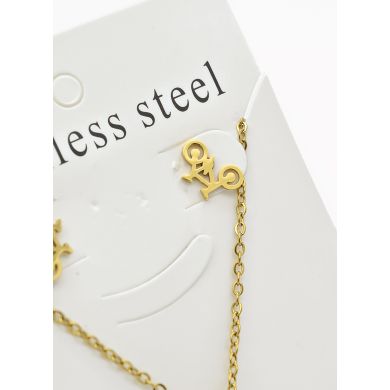 SET DE COLLAR, DIJE Y ARETES EN ACERO INOXIDABLE 316L