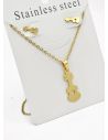 SET DE COLLAR, DIJE Y ARETES EN ACERO INOXIDABLE 316L