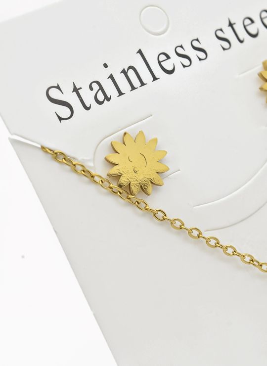 SET DE COLLAR, DIJE Y ARETES EN ACERO INOXIDABLE 316L