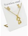 SET DE COLLAR, DIJE Y ARETES EN ACERO INOXIDABLE 316L