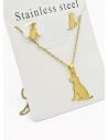 SET DE COLLAR, DIJE Y ARETES EN ACERO INOXIDABLE 316L