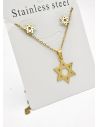SET DE COLLAR, DIJE Y ARETES EN ACERO INOXIDABLE 316L