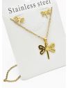 SET DE COLLAR, DIJE Y ARETES EN ACERO INOXIDABLE 316L