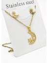 SET DE COLLAR, DIJE Y ARETES EN ACERO INOXIDABLE 316L