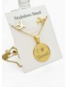 SET DE COLLAR, DIJE Y ARETES EN ACERO INOXIDABLE 316L