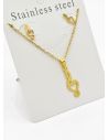 SET DE COLLAR, DIJE Y ARETES EN ACERO INOXIDABLE 316L