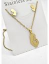 SET DE COLLAR, DIJE Y ARETES EN ACERO INOXIDABLE 316L