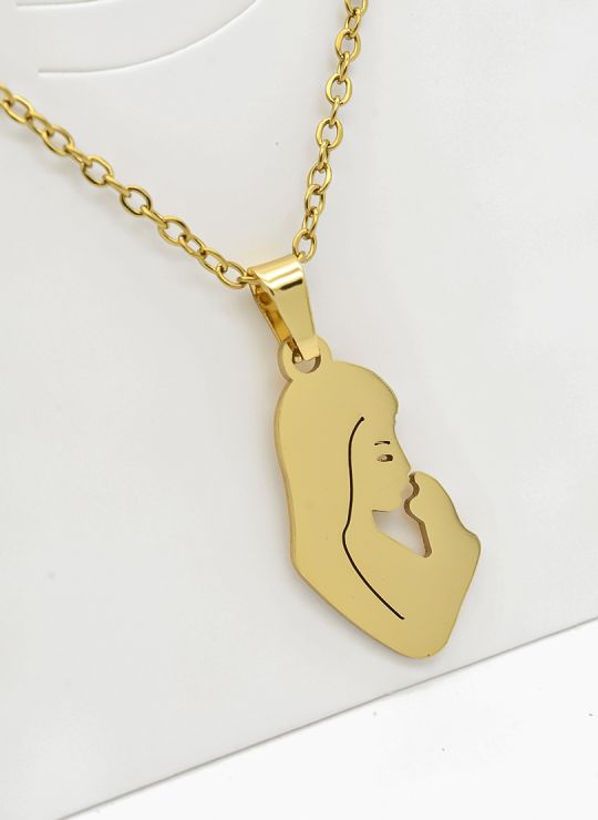 SET DE COLLAR, DIJE Y ARETES EN ACERO INOXIDABLE 316L