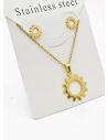 SET DE COLLAR, DIJE Y ARETES EN ACERO INOXIDABLE 316L