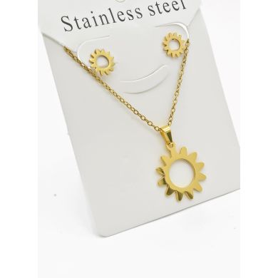 SET DE COLLAR, DIJE Y ARETES EN ACERO INOXIDABLE 316L
