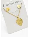 SET DE COLLAR, DIJE Y ARETES EN ACERO INOXIDABLE 316L