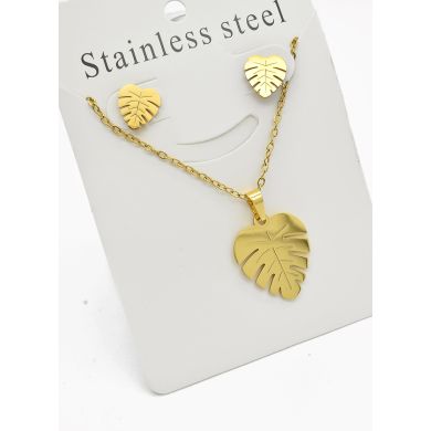 SET DE COLLAR, DIJE Y ARETES EN ACERO INOXIDABLE 316L