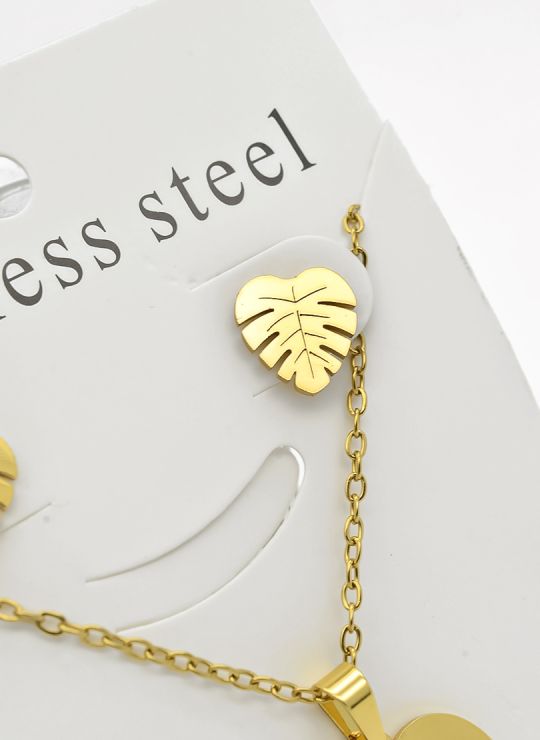SET DE COLLAR, DIJE Y ARETES EN ACERO INOXIDABLE 316L