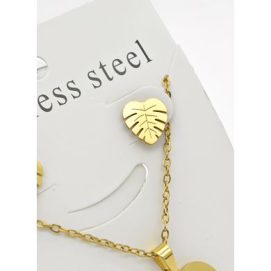 SET DE COLLAR, DIJE Y ARETES EN ACERO INOXIDABLE 316L