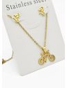 SET DE COLLAR, DIJE Y ARETES EN ACERO INOXIDABLE 316L