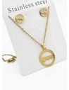 SET DE COLLAR, DIJE Y ARETES EN ACERO INOXIDABLE 316L