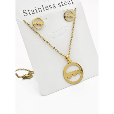 SET DE COLLAR, DIJE Y ARETES EN ACERO INOXIDABLE 316L
