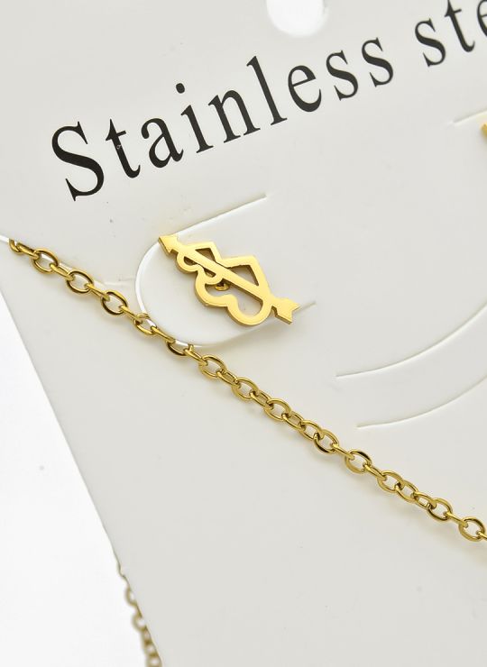 SET DE COLLAR, DIJE Y ARETES EN ACERO INOXIDABLE 316L