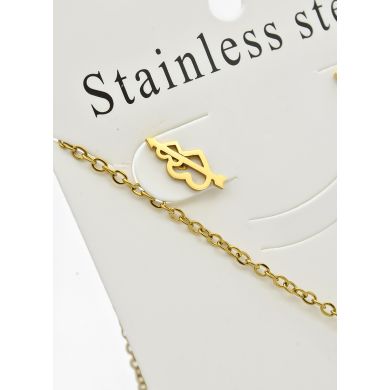 SET DE COLLAR, DIJE Y ARETES EN ACERO INOXIDABLE 316L