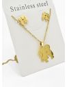 SET DE COLLAR, DIJE Y ARETES EN ACERO INOXIDABLE 316L