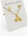 SET DE COLLAR, DIJE Y ARETES EN ACERO INOXIDABLE 316L
