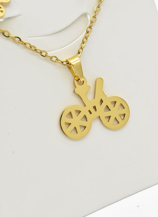 SET DE COLLAR, DIJE Y ARETES EN ACERO INOXIDABLE 316L