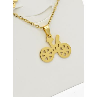 SET DE COLLAR, DIJE Y ARETES EN ACERO INOXIDABLE 316L