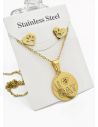 SET DE COLLAR, DIJE Y ARETES EN ACERO INOXIDABLE 316L
