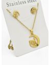 SET DE COLLAR, DIJE Y ARETES EN ACERO INOXIDABLE 316L