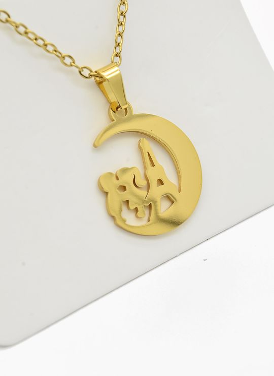 SET DE COLLAR, DIJE Y ARETES EN ACERO INOXIDABLE 316L