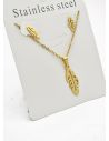 SET DE COLLAR, DIJE Y ARETES EN ACERO INOXIDABLE 316L