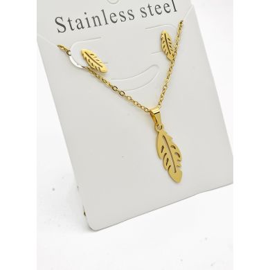 SET DE COLLAR, DIJE Y ARETES EN ACERO INOXIDABLE 316L
